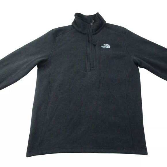 The North Face Sweatshirts Men Medium Black Fleece Long Sleeve Mock Neck 1/2 Zip - Picture 2 of 15